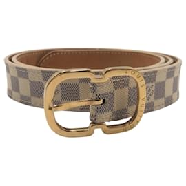 Louis Vuitton-Louis Vuitton Damier Azur Santur Mini Belt-Beige,Golden