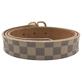 Louis Vuitton-Louis Vuitton Damier Azur Santur Mini Belt-Beige,Golden