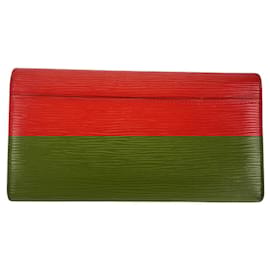 Louis Vuitton-Louis Vuitton Epi Portefeuille Sarah Long Wallet-Red