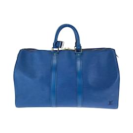 Louis Vuitton-Louis Vuitton Epi Keepall 45 Handbag-Blue