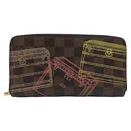 Louis Vuitton-Carteira Zippy Trunk Damier Louis Vuitton-Marrom