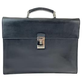 Prada-Prada Saffiano Black Leather Briefcase-Black