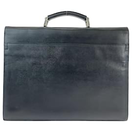 Prada-Prada Saffiano Black Leather Briefcase-Black