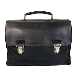 Prada-Prada Tessuto Black Briefcase-Black