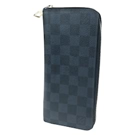 Louis Vuitton-Louis Vuitton Damier Cobalt Zippy Wallet-Brown,Navy blue