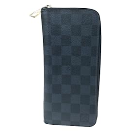 Louis Vuitton-Louis Vuitton Damier Cobalt Zippy Wallet-Brown,Navy blue