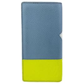 Louis Vuitton-Louis Vuitton Taurillon Portefeuille Brazza Long Wallet-Blue,Yellow