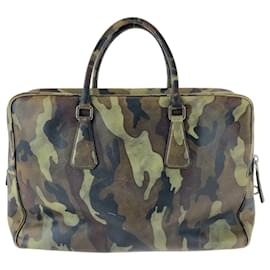 Prada-Prada Saffiano Camouflage Green Briefcase-Green