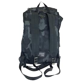 Prada-Prada Tessuto Camouflage Triangle Logo Plate Backpack-Khaki