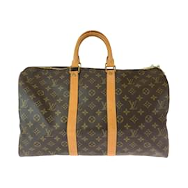 Louis Vuitton-Bolsa Boston Keepall 50 Monograma Louis Vuitton-Marrom