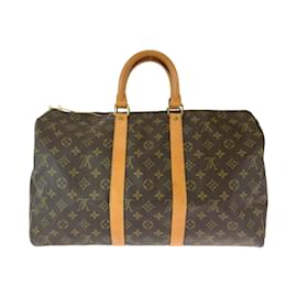 Louis Vuitton-Bolsa Boston Keepall 50 Monograma Louis Vuitton-Marrom