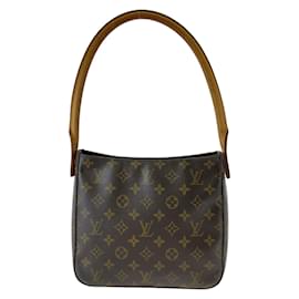 Louis Vuitton-Bolsa de Ombro Louis Vuitton Monogram Looping MM-Marrom