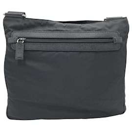 Prada-Prada Tessuto Triangle Logo Black Nylon Shoulder Bag Pochette-Black