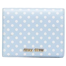 Miu Miu Madras Dot Leather Wallet 5MV204 White