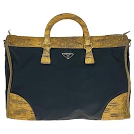 Prada-Prada Nylon Python Tessuto Tote Bag-Black