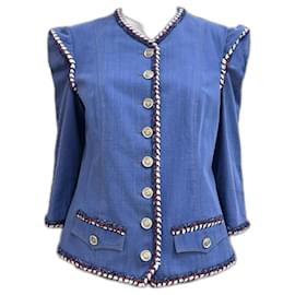 Chanel-Chanel New Paris / Versailles Baroque Style Denim Jacket-Blue