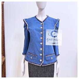 Chanel-Chanel New Paris / Versailles Baroque Style Denim Jacket-Blue