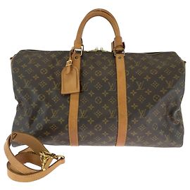 Louis Vuitton Monogram Keepall 50 Bandoulière Marrom