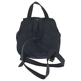Prada-Prada Vintage Tessuto Embroidered Black Nylon Rucksack-Black