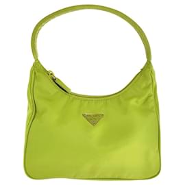 Prada-Prada Tessuto Triangle Plate Handbag-Green