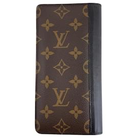 Louis Vuitton-Louis Vuitton Monogram Macassar Portefeuille Brazza Long Wallet-Brown,Black