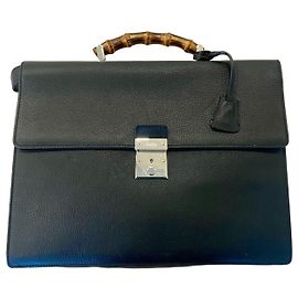 Bolsas Gucci com alça de bambu Preto
