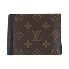 Louis Vuitton-Louis Vuitton Monogram Macassar Portefeuille Mindoro Wallet-Brown,Black