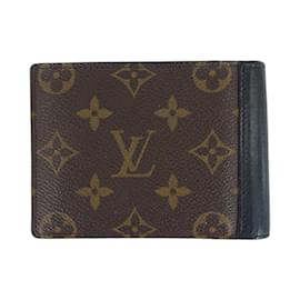 Louis Vuitton-Louis Vuitton Monogram Macassar Portefeuille Mindoro Wallet-Brown,Black