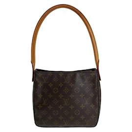 Louis Vuitton-Bolsa de Ombro Louis Vuitton Monogram Looping MM-Marrom