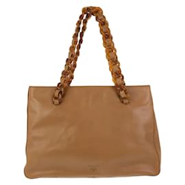 Prada-Prada Vintage Marble Plastic Chain Tote Bag-Brown