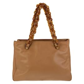 Prada-Prada Vintage Marble Plastic Chain Tote Bag-Brown