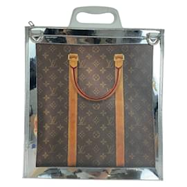 Louis Vuitton-Louis Vuitton Monogram Freezer Sac Plat Tote Bag-Brown,Silvery,White