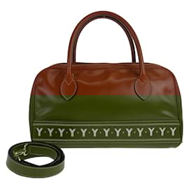 Yves Saint Laurent-Yves Saint Laurent Vintage Y-Cutout Leather Handbag-Brown