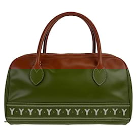 Yves Saint Laurent-Yves Saint Laurent Vintage Y-Cutout Leather Handbag-Brown