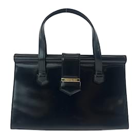 Yves Saint Laurent-Yves Saint Laurent Vintage Black Leather Tote Bag-Black