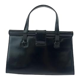Yves Saint Laurent-Yves Saint Laurent Vintage Black Leather Tote Bag-Black
