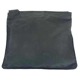 Prada-Prada Tessuto Triangle Logo Plate Shoulder Bag-Black