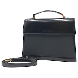 Yves Saint Laurent-Yves Saint Laurent Vintage Black Enamel Handbag-Black
