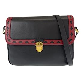Yves Saint Laurent-Yves Saint Laurent Vintage Black Leather Crossbody Bag-Black