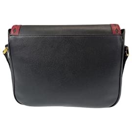 Yves Saint Laurent-Yves Saint Laurent Vintage Black Leather Crossbody Bag-Black