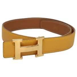 Hermès HERMES Constance Gürtel Leder 31,5"" Gelb Auth 111952 Gelb