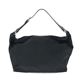 Prada-Prada Tessuto Triangle Logo Plate Handbag-Black