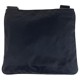 Prada-Prada Tessuto Triangle Logo Plate Messenger Bag-Black