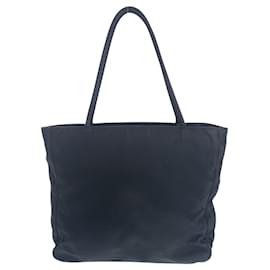 Prada-Prada Tessuto Triangle Logo Plate Tote Bag-Black