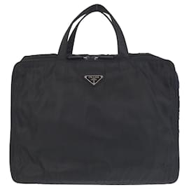 Prada-Prada Tessuto Triangle Logo Plate Briefcase-Black