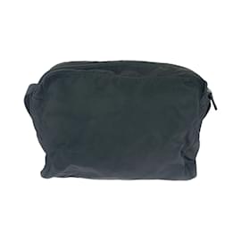 Prada-Prada Tessuto Triangle Logo Plate Shoulder Bag-Black