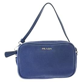 Prada-Prada Blue Canvas Mini Handbag Pouch-Blue