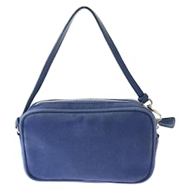 Prada-Prada Blue Canvas Mini Handbag Pouch-Blue