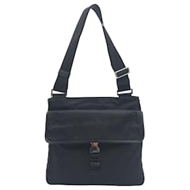 Prada-Prada Tessuto Triangle Logo Black Nylon Crossbody Shoulder Bag-Black