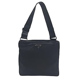 Prada-Prada Tessuto Triangle Logo Black Nylon Crossbody Shoulder Bag-Black